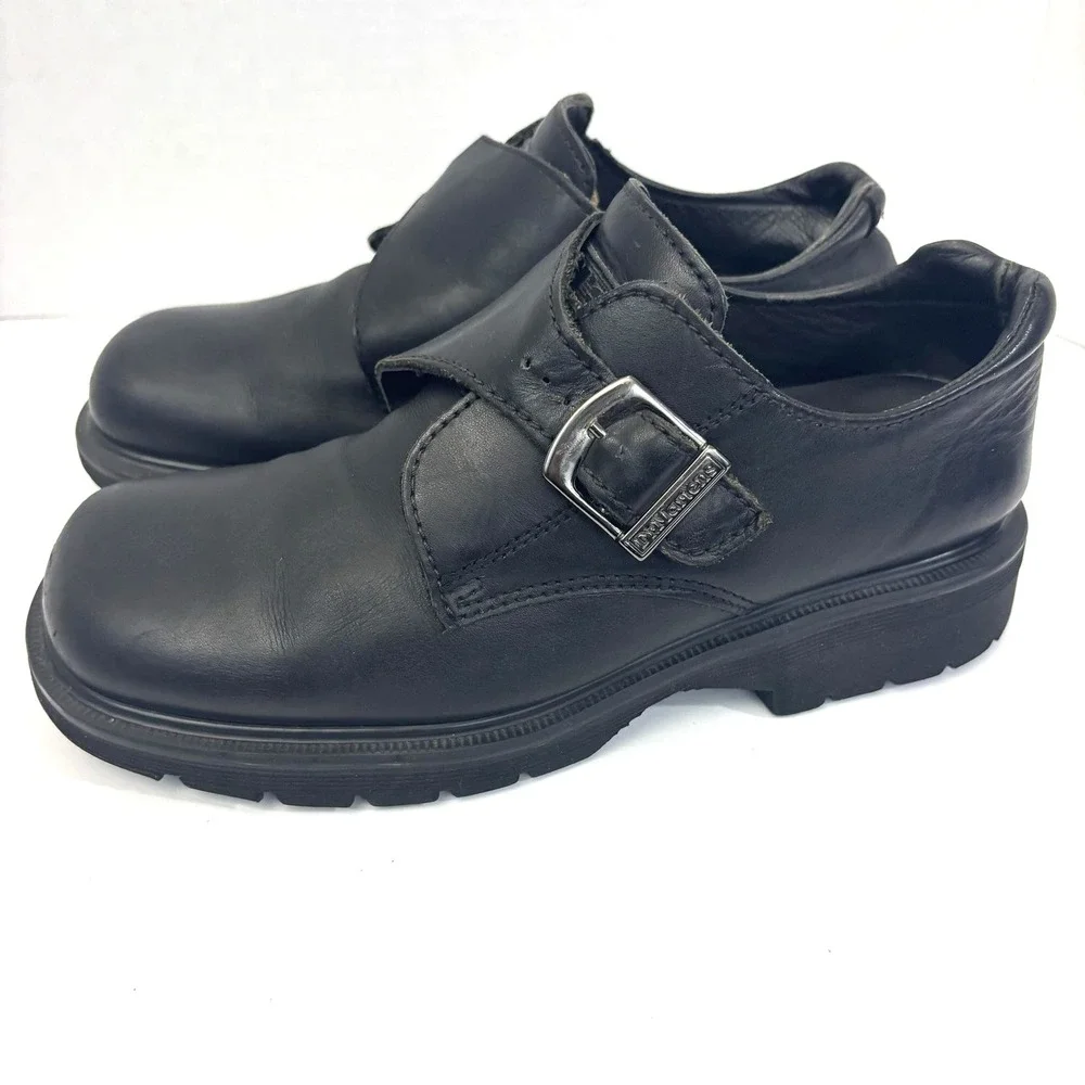 Dr. Martens Vtg Y2K Monk Strap Chunky Loafer Shoes Mens 8 Leather England 9387